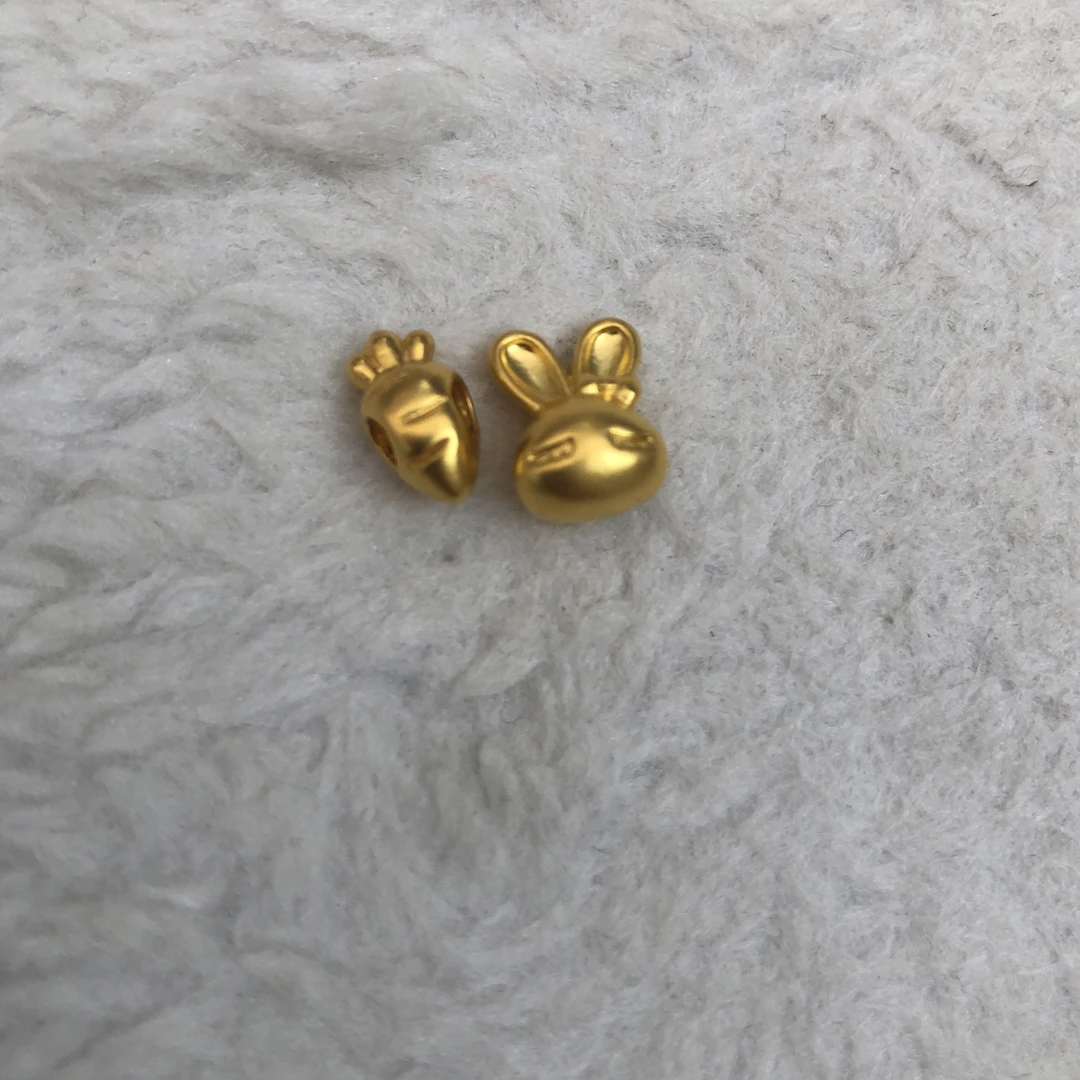 足金999 米菲兔胡萝卜转运珠