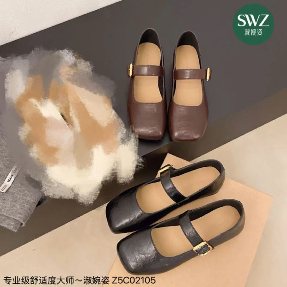 复古时尚经典玛丽珍鞋女2025新款一字扣文艺风百搭粗跟单鞋芭蕾鞋