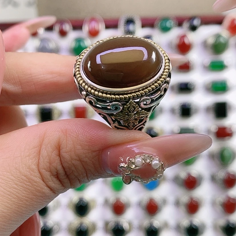 【闪购商品】银S925镶嵌戒指和田玉用****8