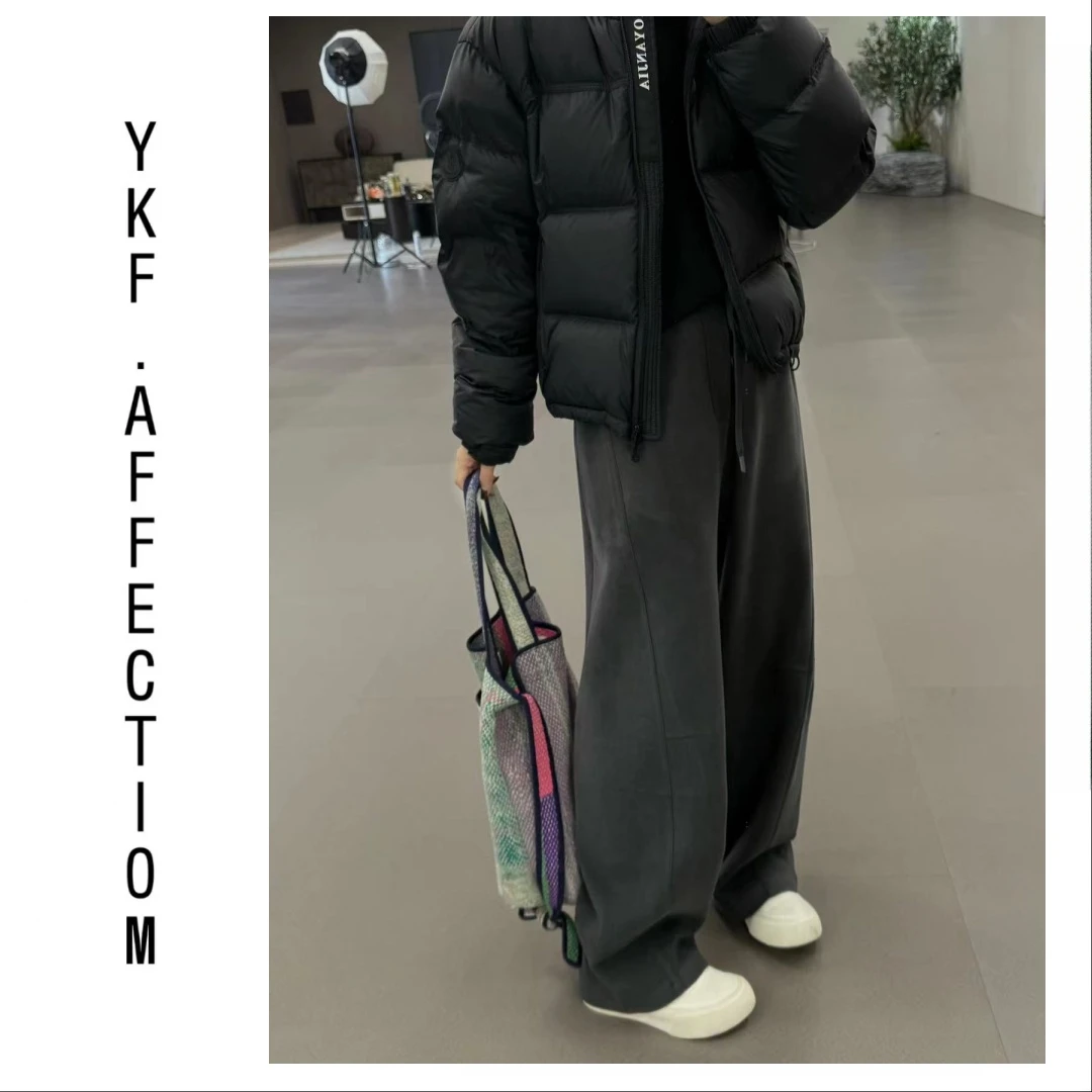 【果冻绒二代】530加厚双面绒 立体裁剪 调性时髦小弯刀休闲裤10912