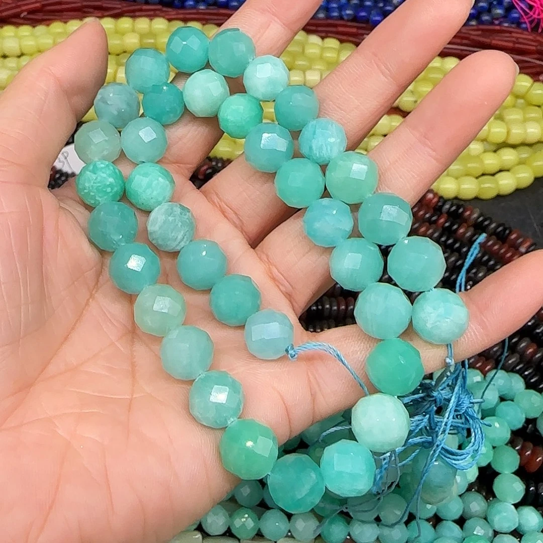 玛瑙/玉髓合金珠宝半成品天河石10mm一条