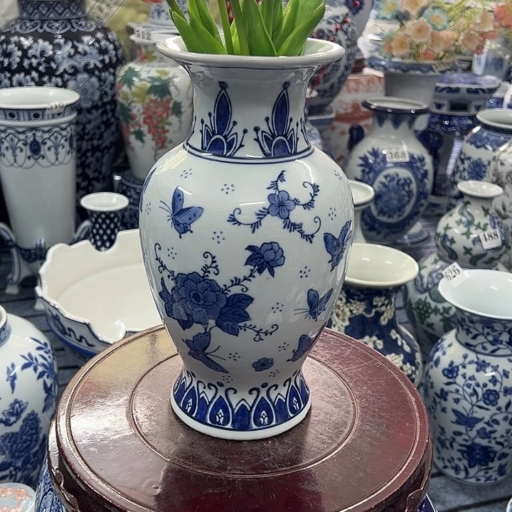 摆件青花瓷手工手绘高温釉下彩，花瓶