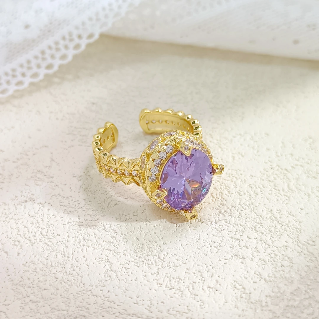 铜合金合成锆石戒指 HLM-54728 戒指优雅欧美时尚简约经典气质