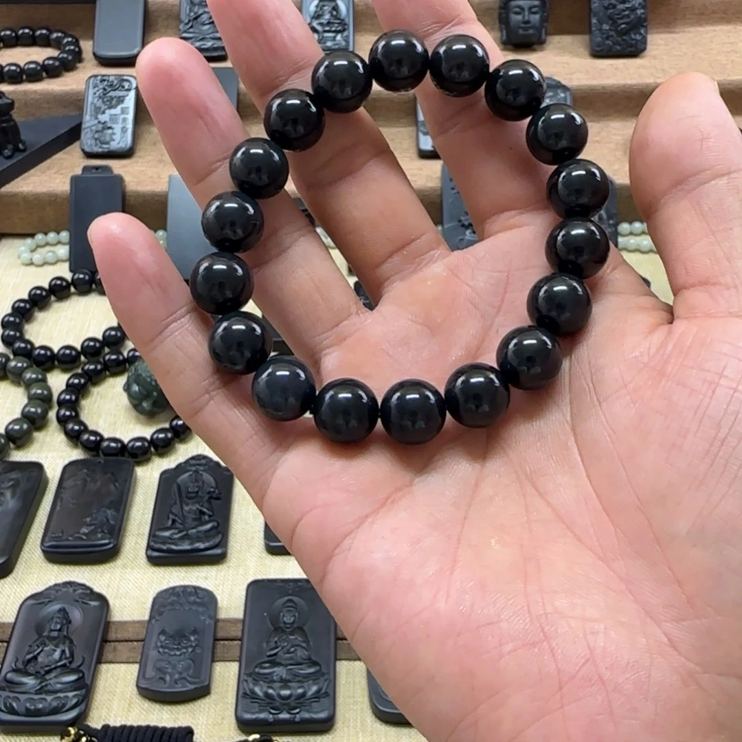未镶嵌手链和田玉（墨玉）圆形