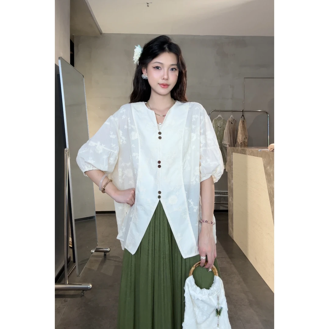 VGVL【梅花园】旻旻家夏季新款小众设计感衬衫女(20553)