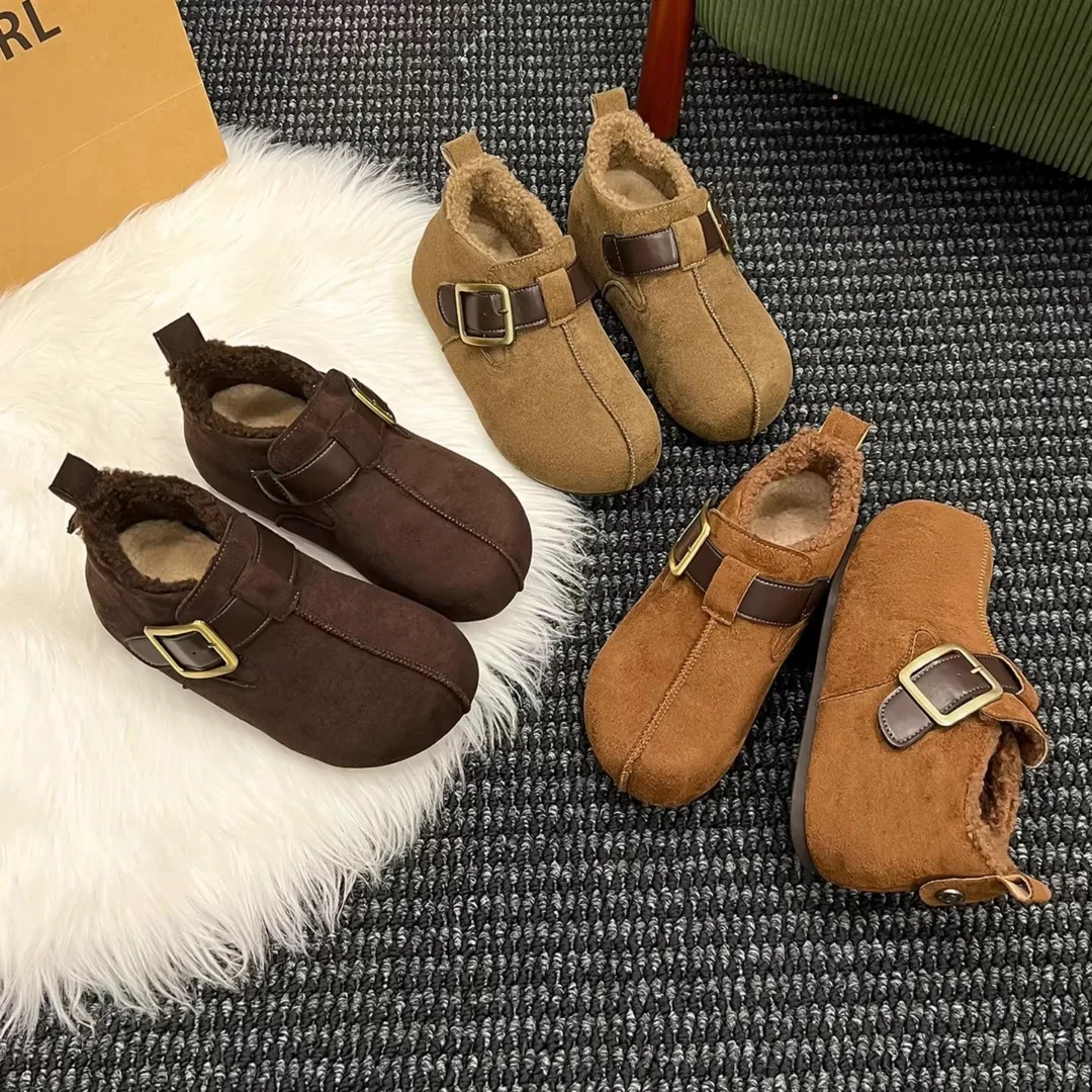 新款升级版增高加绒保暖勃肯鞋女2025冬季新款魔术贴高帮大棉女鞋