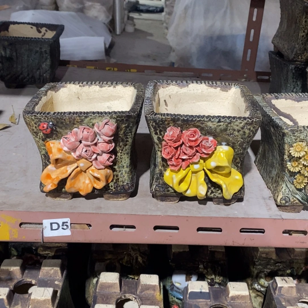 红陶青藤花器多肉花盆