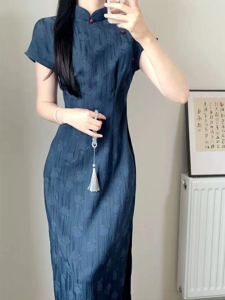 【玫瑰】上上签 夏季新中式国风优雅提花气质复古少女修身网红旗袍
