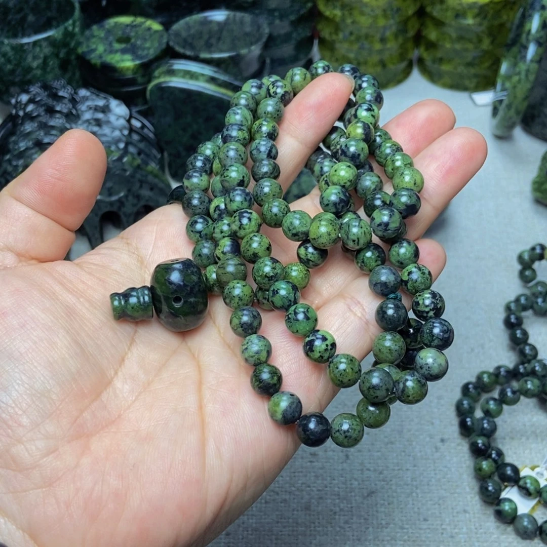 蛇纹石玉手链未镶嵌妙*