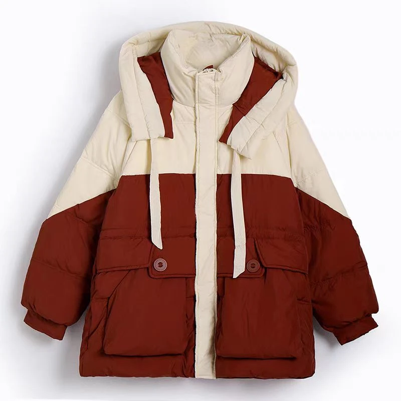 青青家 冬季新款时尚百搭撞色设计感羽绒服-23139