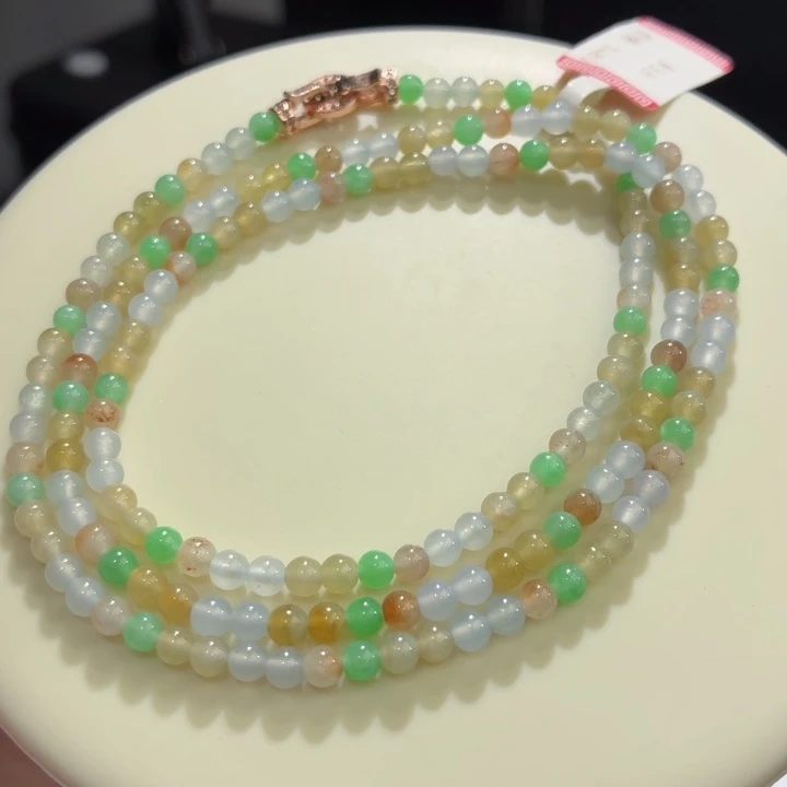 翡翠未镶嵌手链多宝小米珠卡3.8