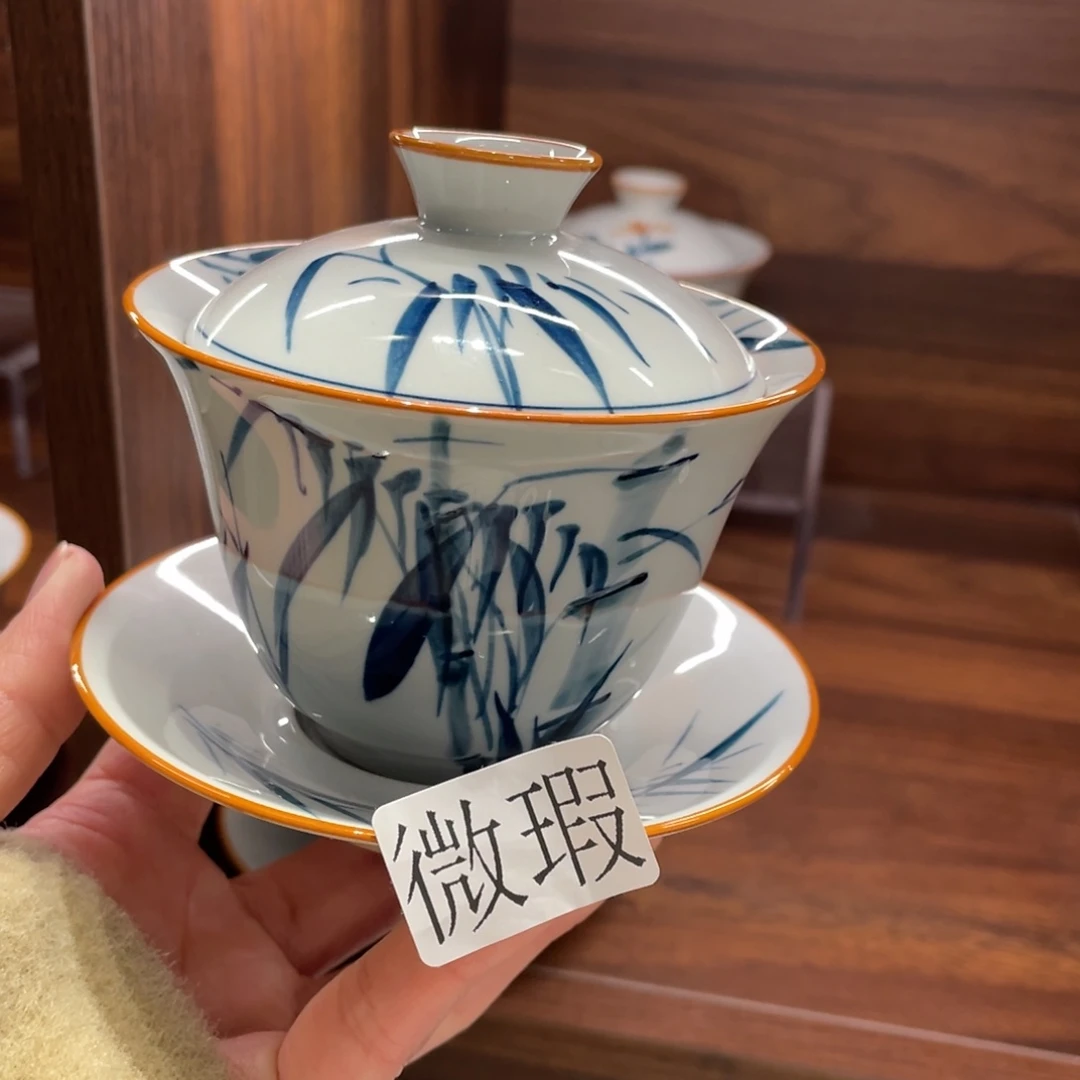 有瑕釉下彩纯手绘