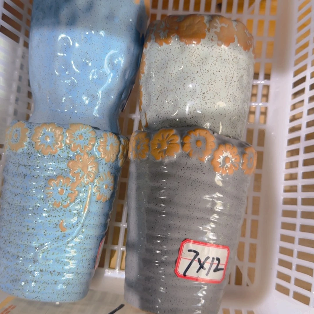 紫砂花盆粗陶精雕