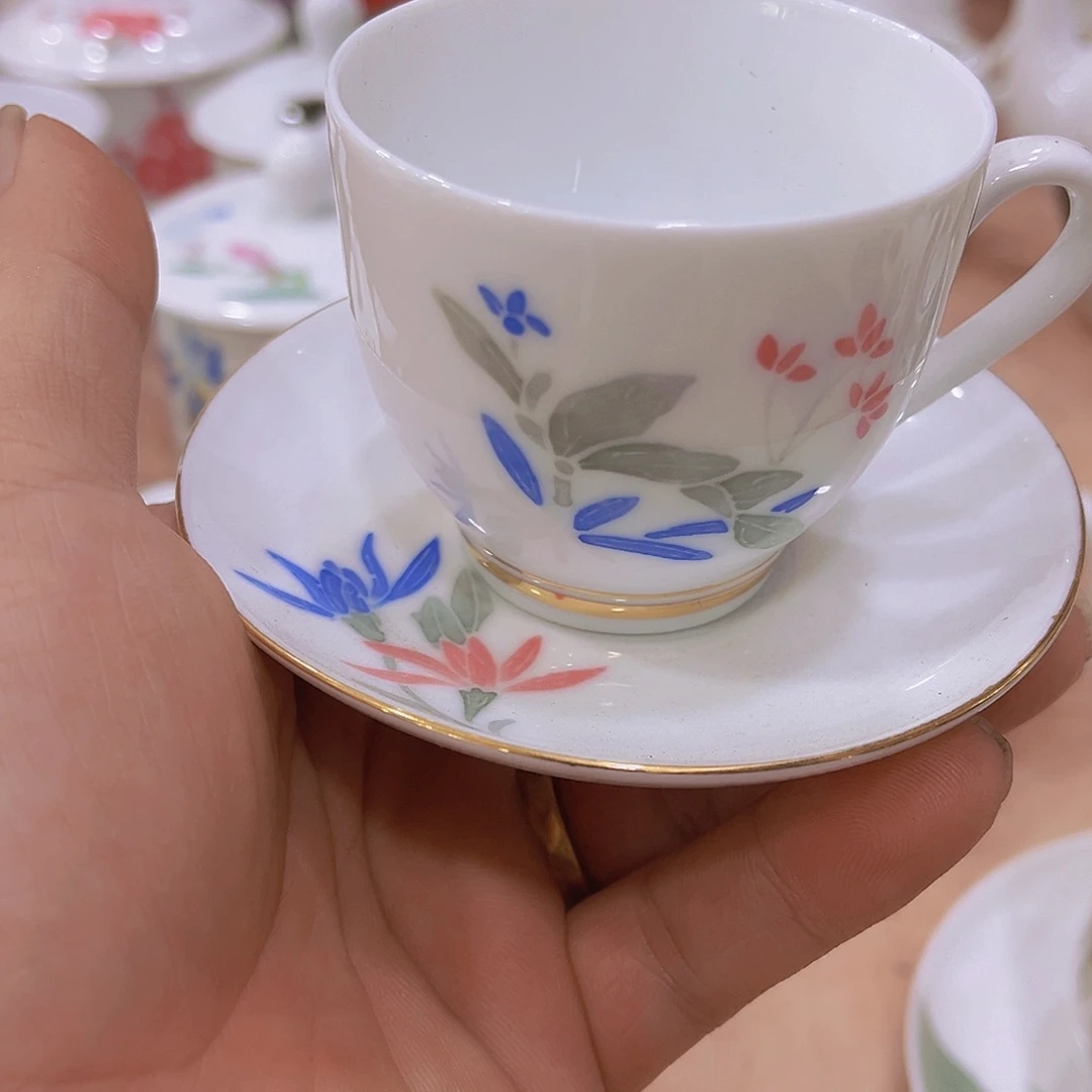 洪江咖啡杯碟蓝菊