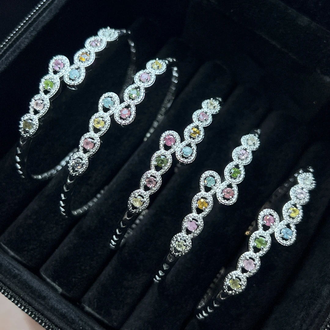 【红旭明玉】天然碧玺手镯 时尚百搭 多样性发一件