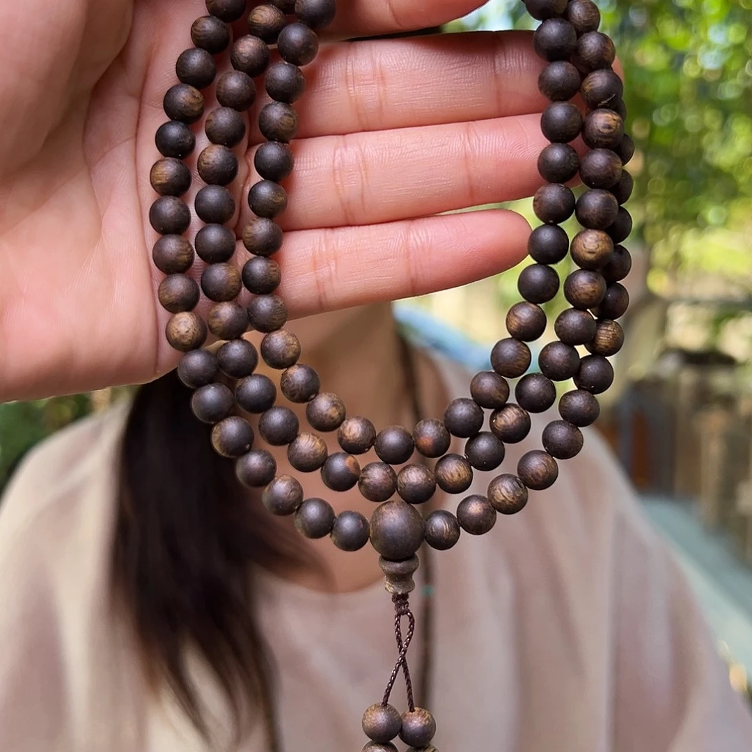 沉香手串海南高山老树虎斑紫奇沉水浮高货孤品一条0.6-20g