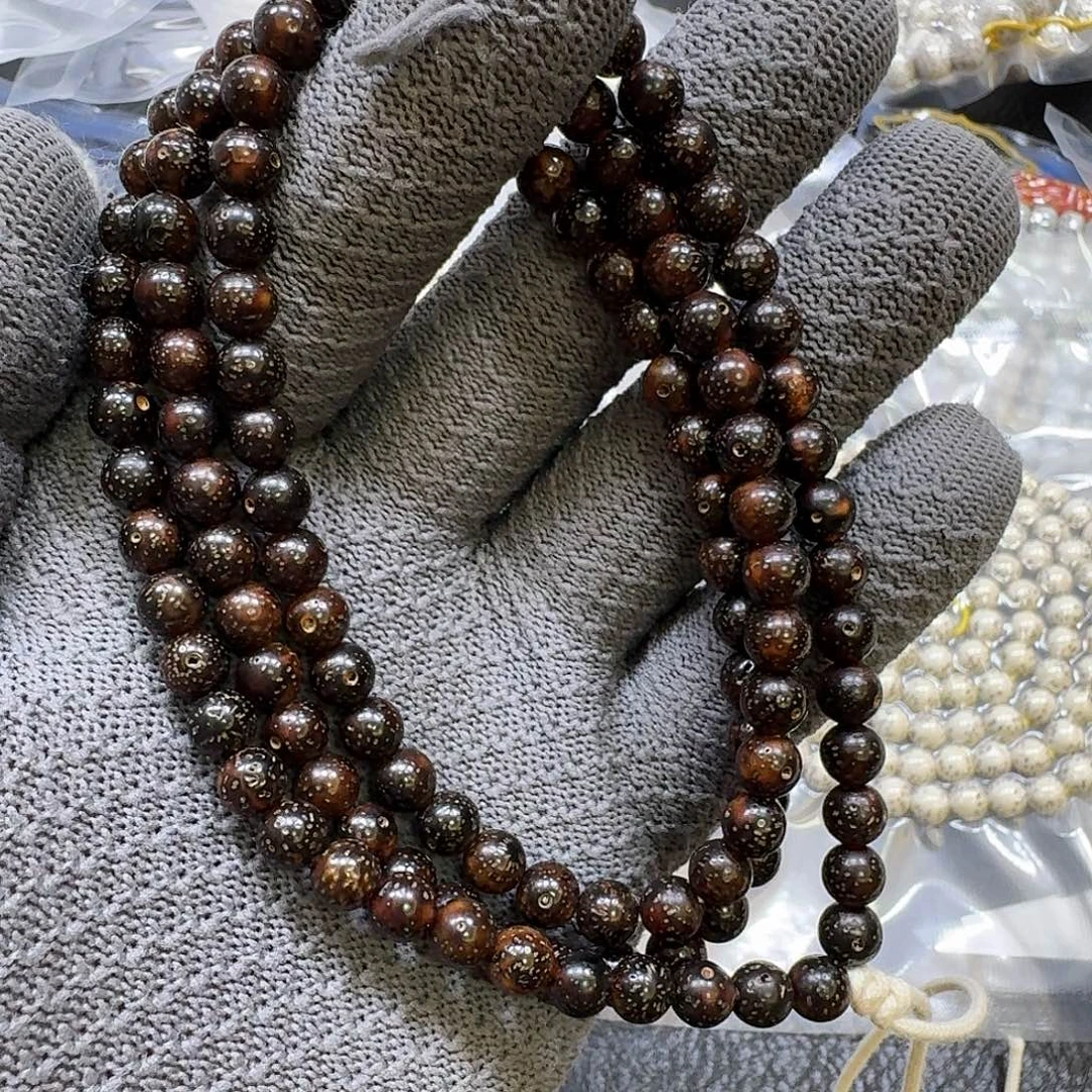 d***f手串星月菩提7mm虎皮黑金圆珠