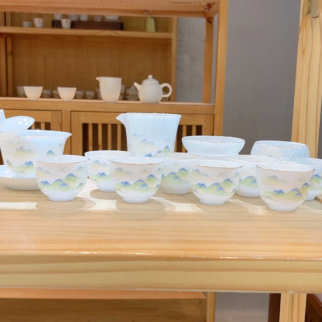 【御瓷斋】冰种玉瓷茶具套装
