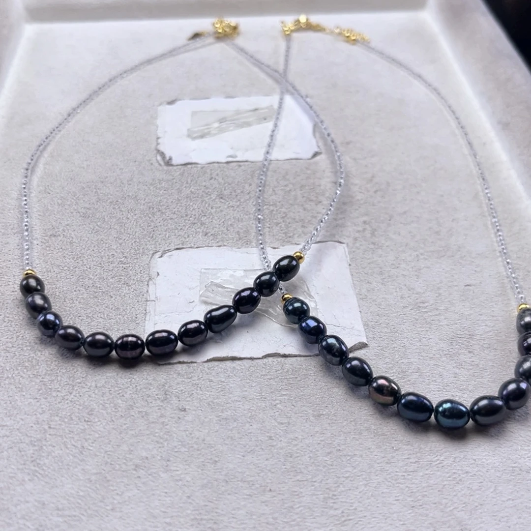 项链淡水珍珠未镶嵌【纯恬】多样性发货发一