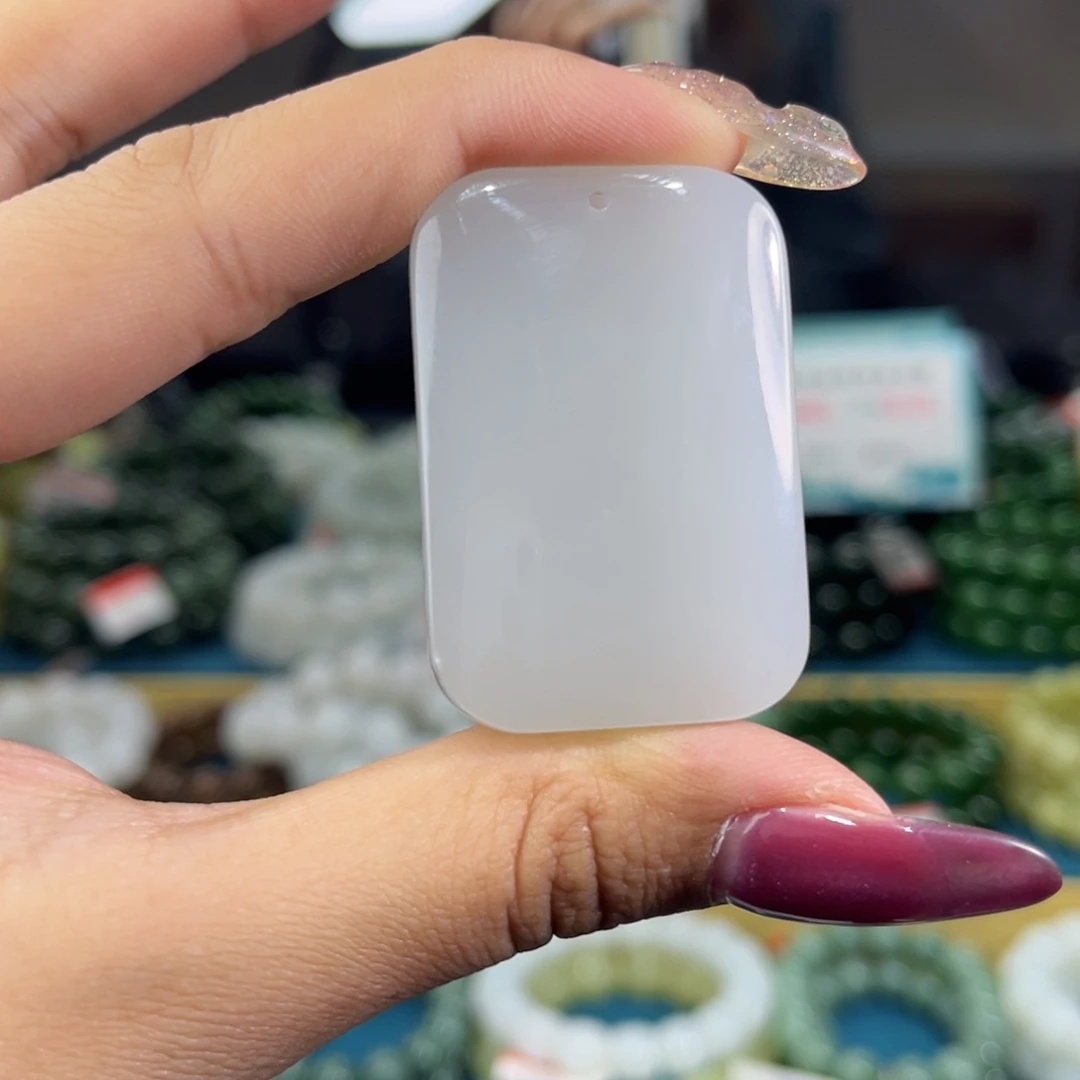 未镶嵌手链和田玉纯天然和田玉青海白无事牌