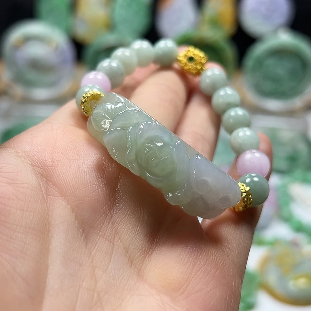 翡翠未镶嵌手链手牌