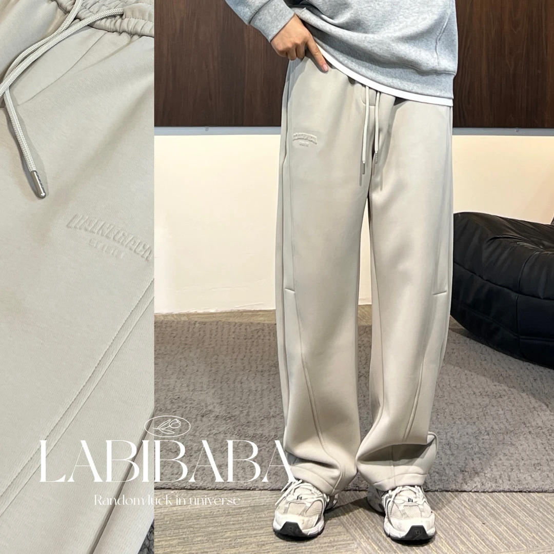 『LABIBABA』25-8103秋季通勤运动裤/小钢印直筒宽松休闲裤