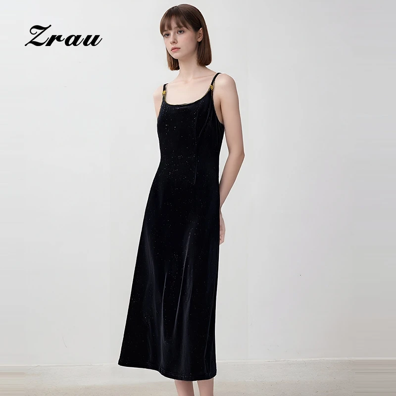 【达人专属】ZRAU优雅时尚收腰显瘦吊带连衣裙91130131064