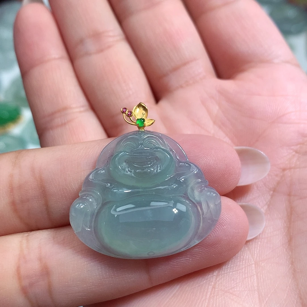 翡翠未镶嵌颈饰佛公