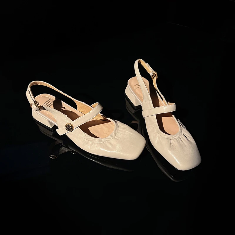3.2cm~富家千金大小姐鞋子新款法式气质包头凉鞋女夏后空百搭单鞋
