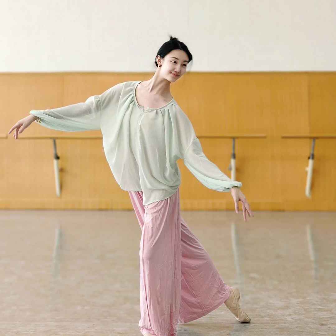 古典舞罩衫飘逸仙气舞蹈服现代舞宽松上衣中国舞演出服身韵练功服
