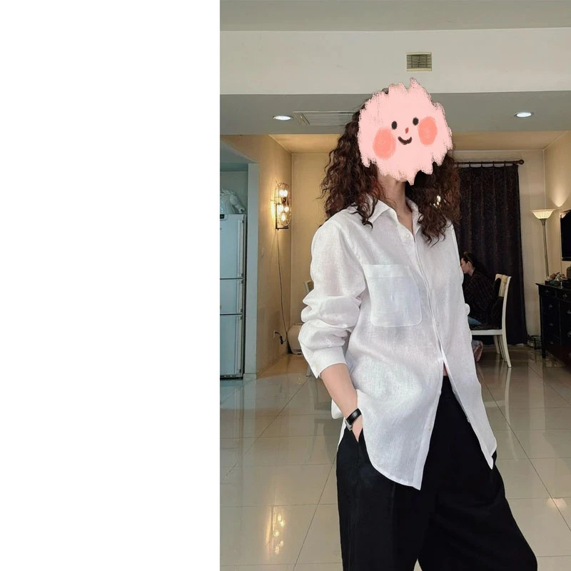 夏季新款高级感防晒长袖衬衫松弛感百搭开衫外套薄款宽松白色衬衣