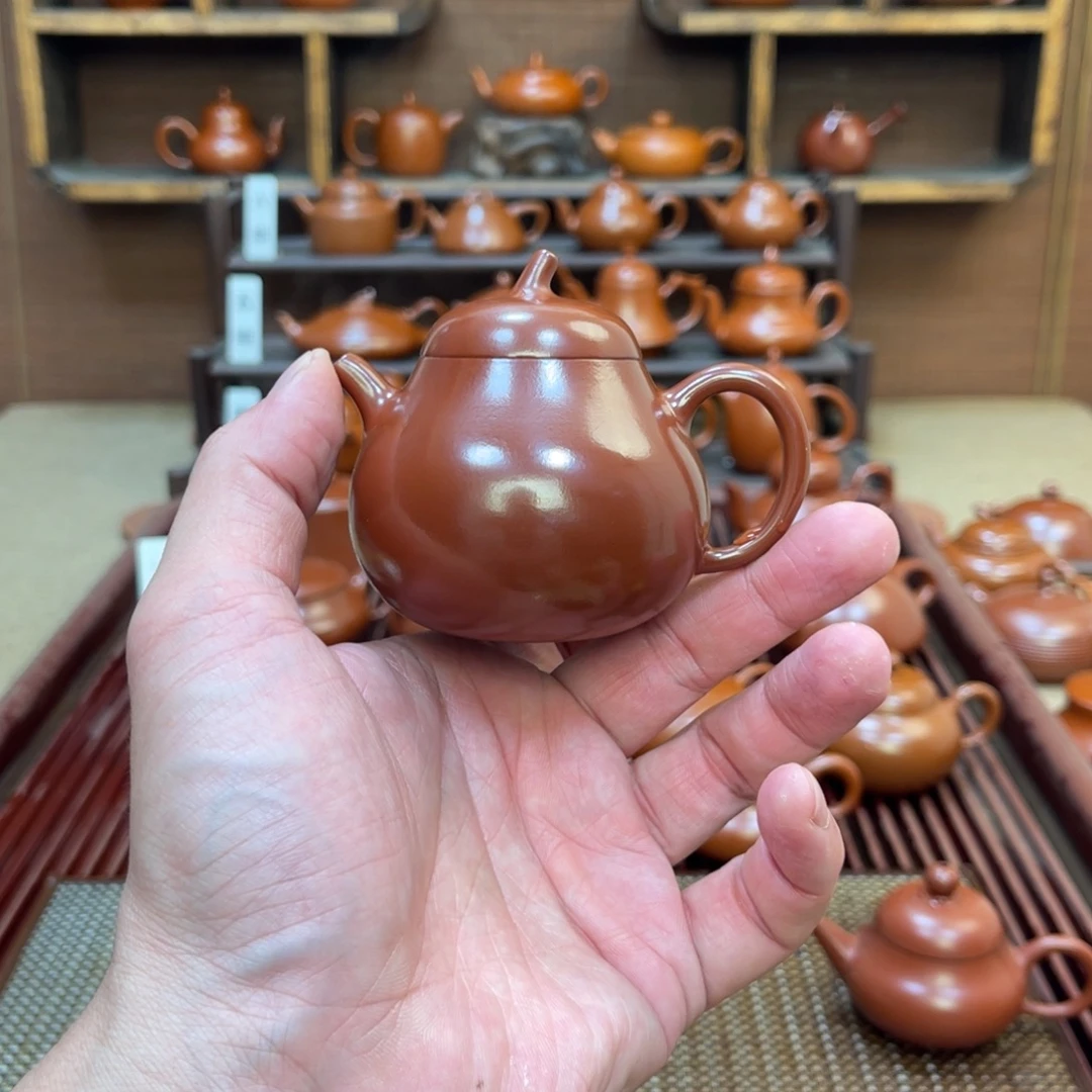 朱泥茶壶茄瓜100-120cc