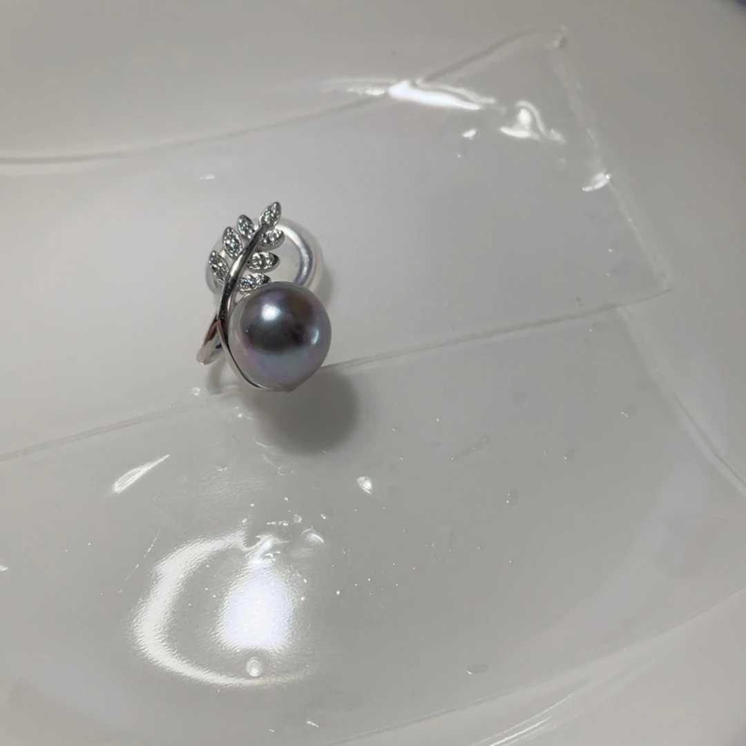 银S925镶嵌耳饰海水珍珠