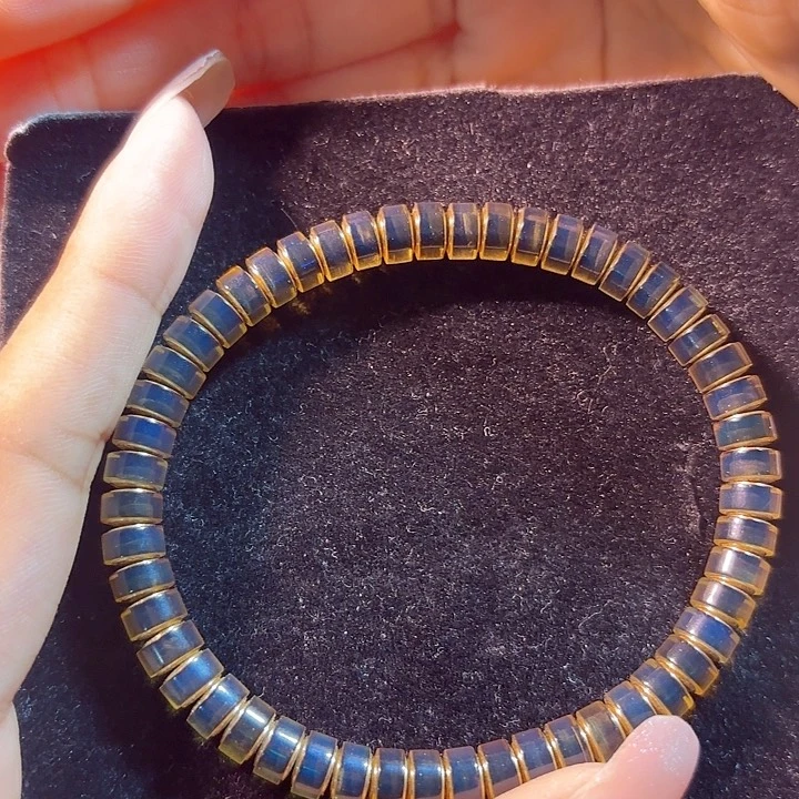 未镶嵌蓝珀珠宝奇石墨西哥蓝珀药片手串6