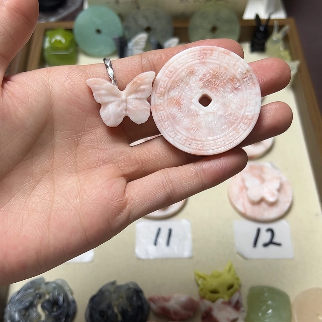 蛇纹石玉合金颈饰