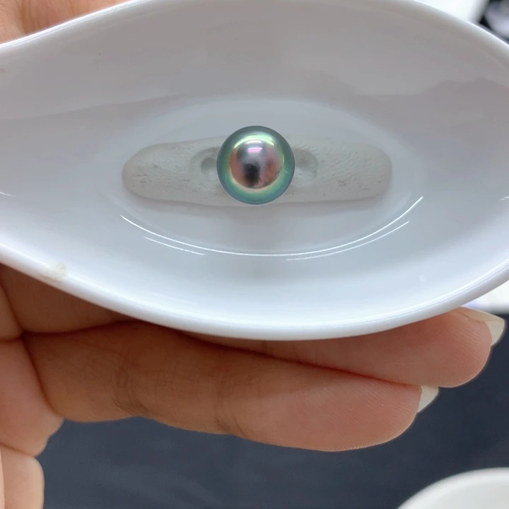 裸珠海水珍珠孔雀绿
