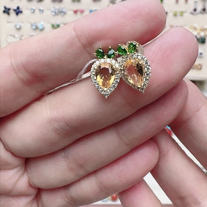 水晶戒指未镶嵌耳钉1002