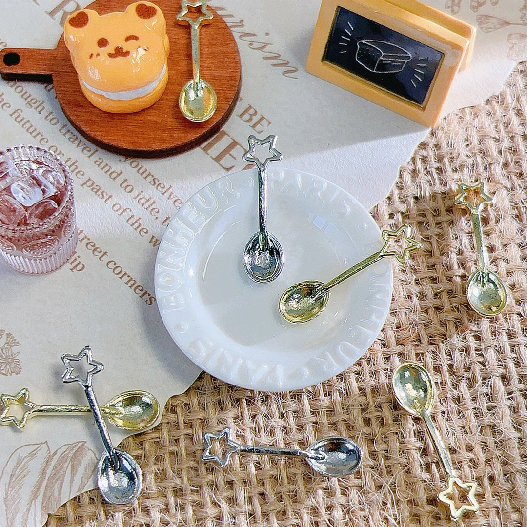 朵儿定制-合金星星餐具-定制奶油胶食玩配件树脂diy手工百搭