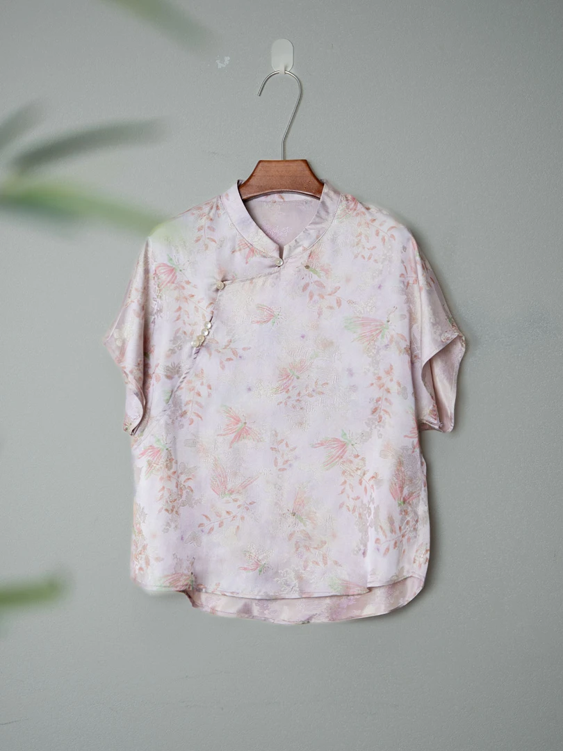 [粉影]2025国风新款新中式国风开衫短袖2011