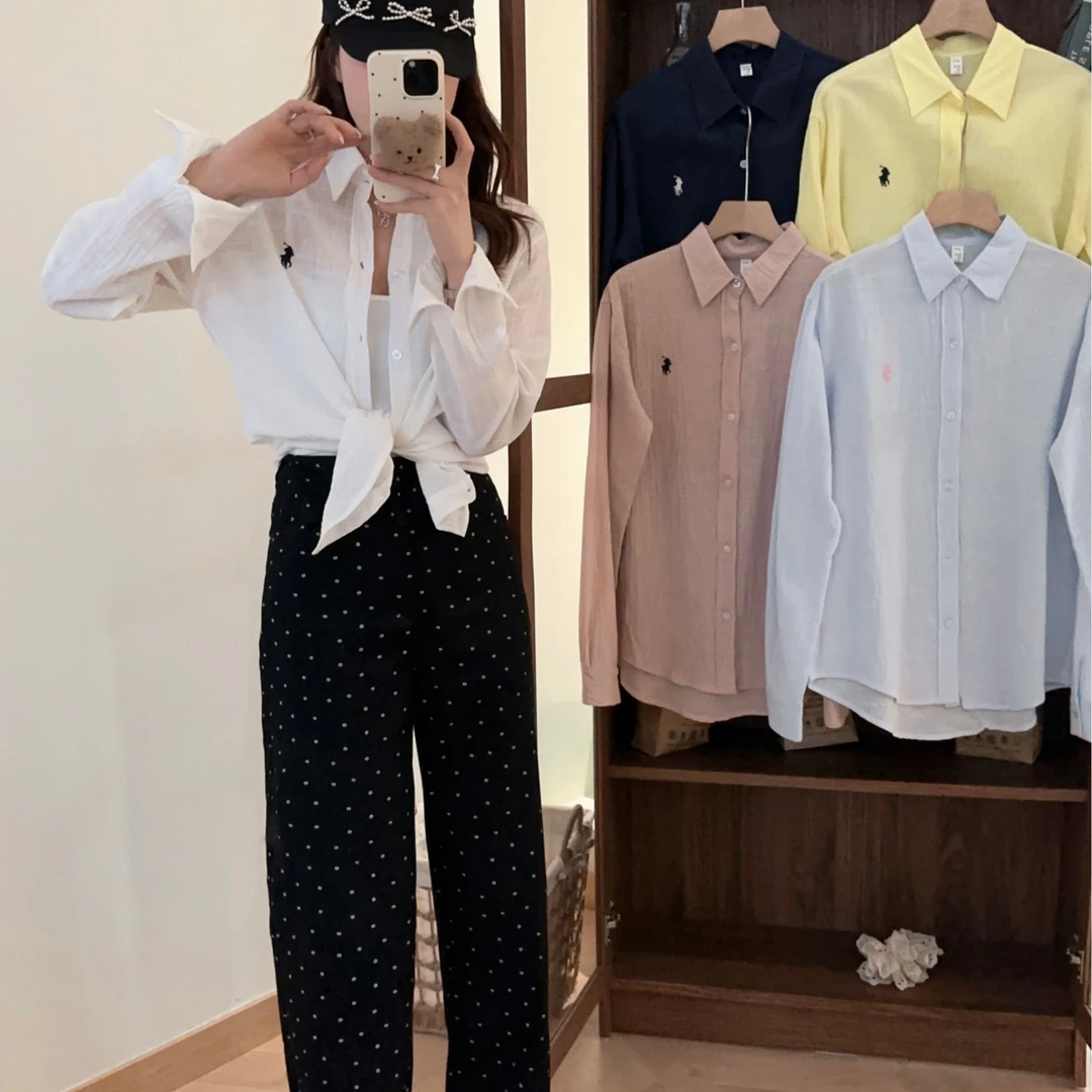 女士棉麻防晒衬衣衬衫长袖时尚休闲726网红洋气炸街女装