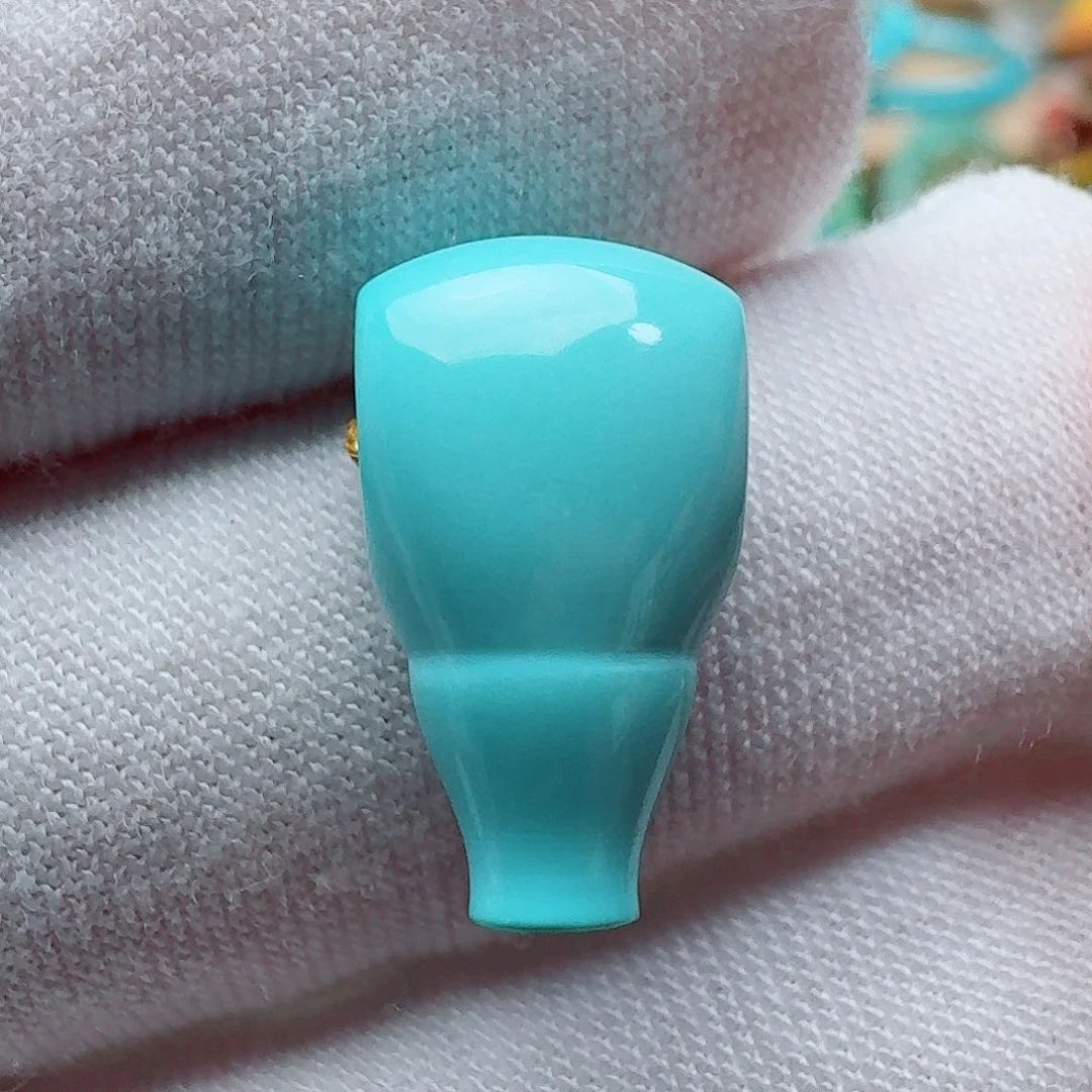 绿松石未镶嵌珠宝奇石天空蓝三通