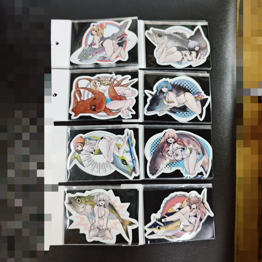 渔具垂钓贴纸正版J-LIKE美人鱼防水不褪色钓箱游艇车贴10.5*7.5cm