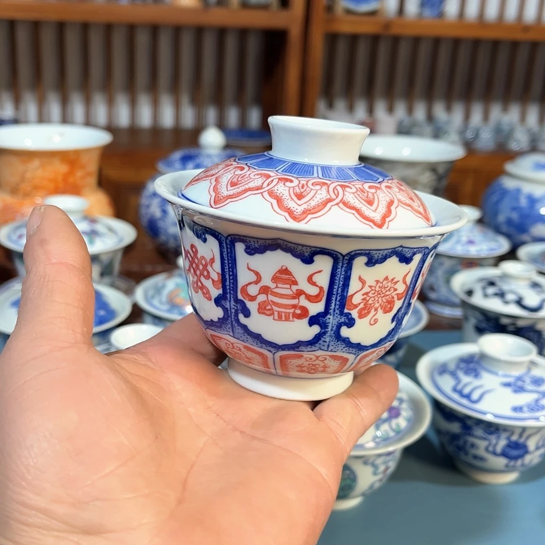 錡镇堂手工手绘盖碗