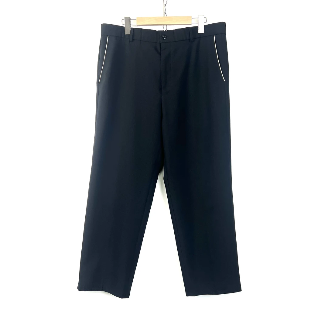 99新 GUCCI/古驰 52码/黑色LOGO贴标西装直筒裤/0046
