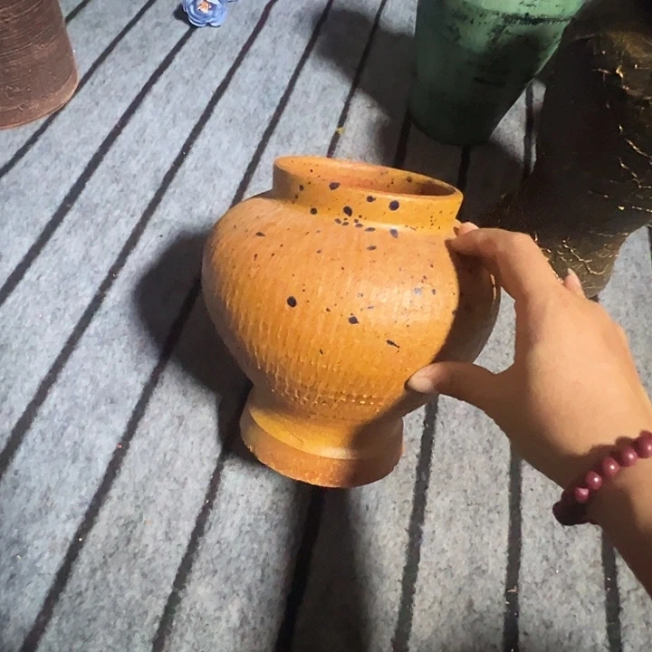粗陶盆有孔高20口11