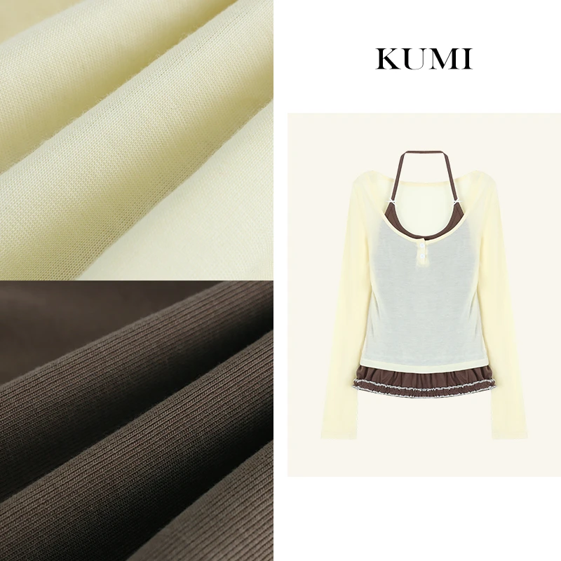 【二姐严选】薄款夏季防晒大U领长袖T恤女夏季修身微透叠穿辣妹上衣