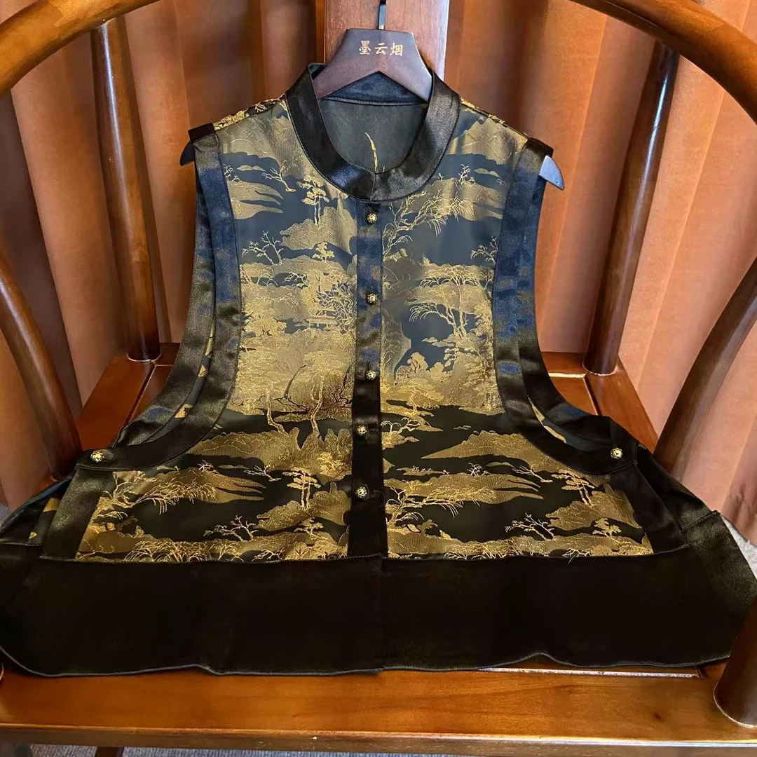 【羽墨】2025新款新中式夏季提花设计国风马甲背心上衣
