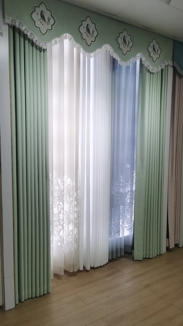 全屋窗帘A套餐高精密遮光窗帘包轨道包安装