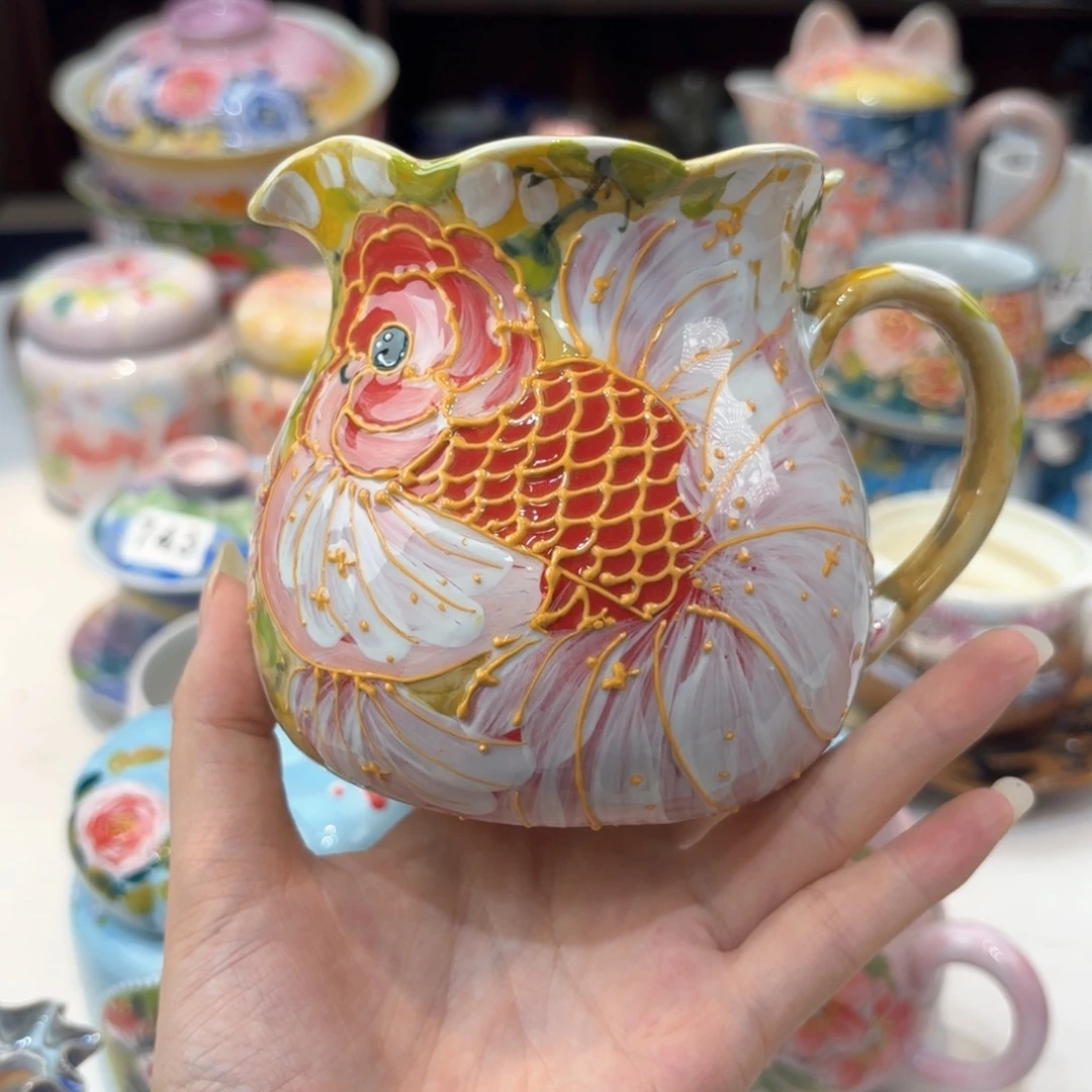 景德镇手绘高温釉下彩陶瓷茶具
