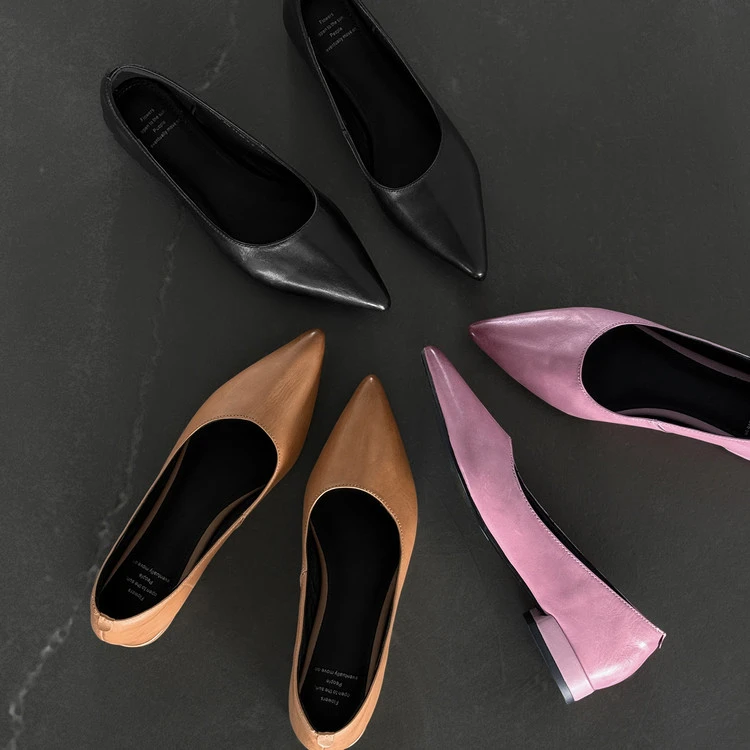 浅口单鞋2025年夏季简约方跟浅口纯色